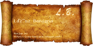 Lősz Benigna névjegykártya